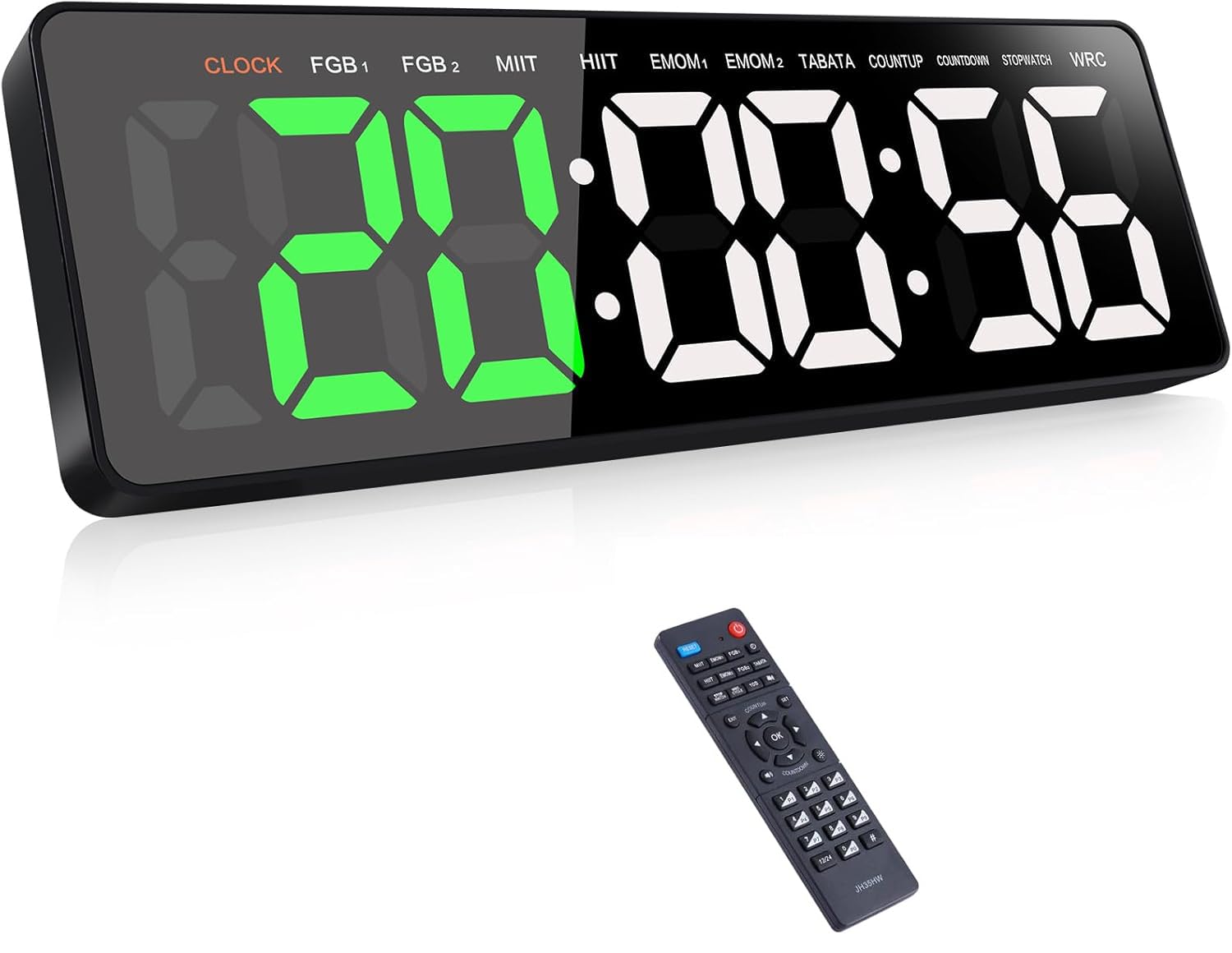 Horloge murale numérique LED de 41 cm avec télécommande et minuterie d'entraînement
