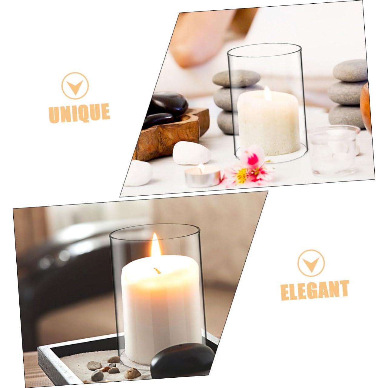 NOLITOY Abat-Jour en Verre Transparent 10 * 20cm 2 Pièces Cylindrique Résistant Vent Décoration pour Bougies Fournitures pour Bougeoirs Facile à Nettoyer