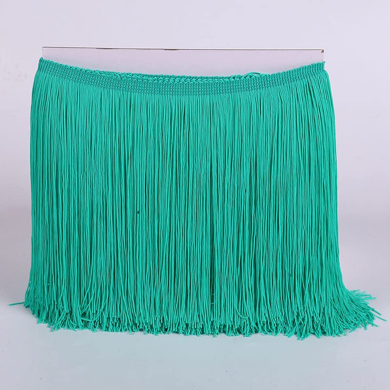 YYCRAFT 10 Yards 8 Inch Wide Tassel Curtian Fringe Trim by The Yard for DIY Sewing Crafts Clothing Curtains Decoration,Teal