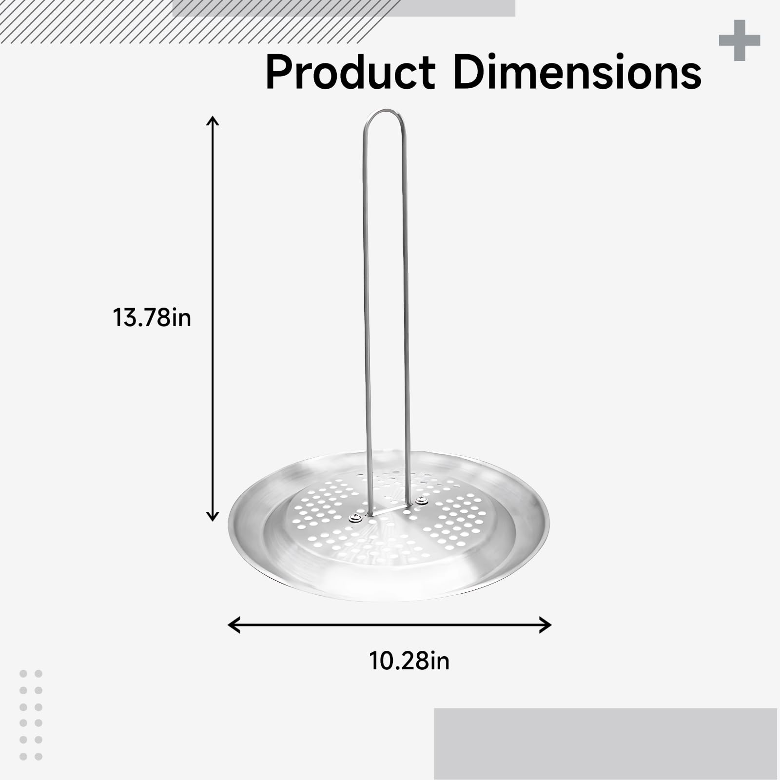 PONDON Griglia per friggitrice per barbecue, cottura e affumicatura, in acciaio inox, supporto per arrosto e tacchino con gancio sollevatore