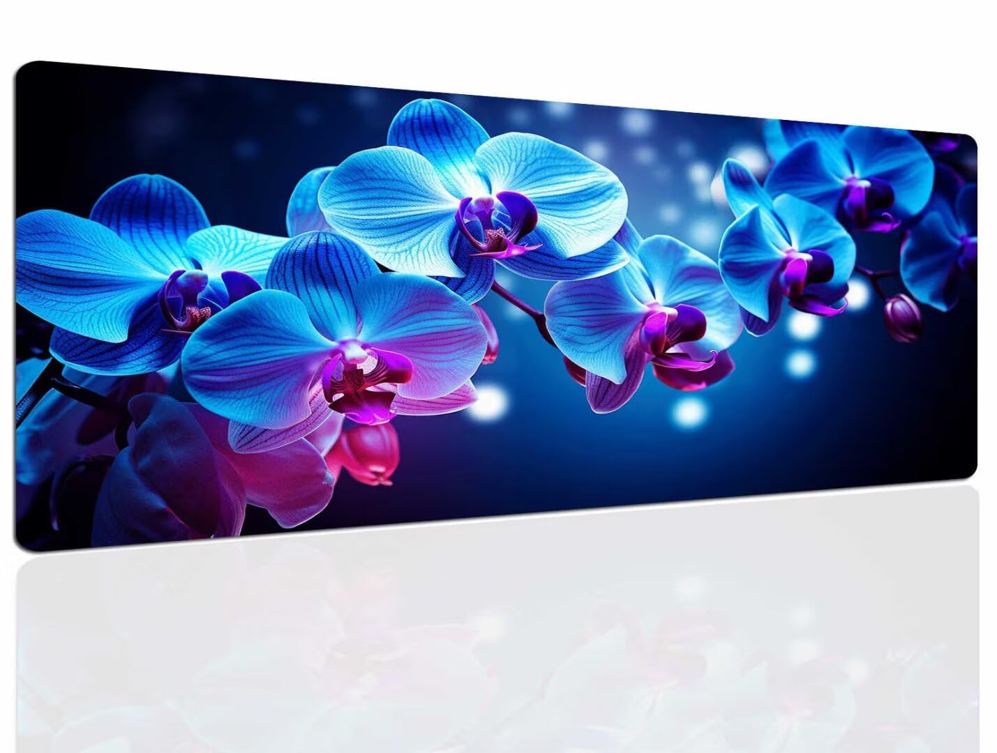Orchidea podkładka pod mysz duża gamingowa podkładka pod mysz, wodoodporna mata na biurko, duża gamingowa podkładka pod mysz XXL, podkładka pod mysz z antypoślizgową gumową podstawą, zszyte krawędzie,