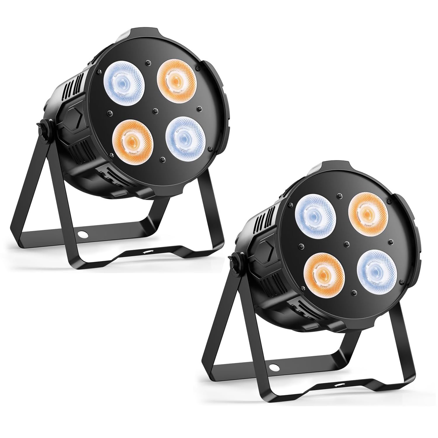 YXFAZPP COB Par Stage Lights 200W LED Spotlight Stage Lights Warm & Cool White Uplights for Events, DMX & Sound Activated Control Party Lights (2PCS)