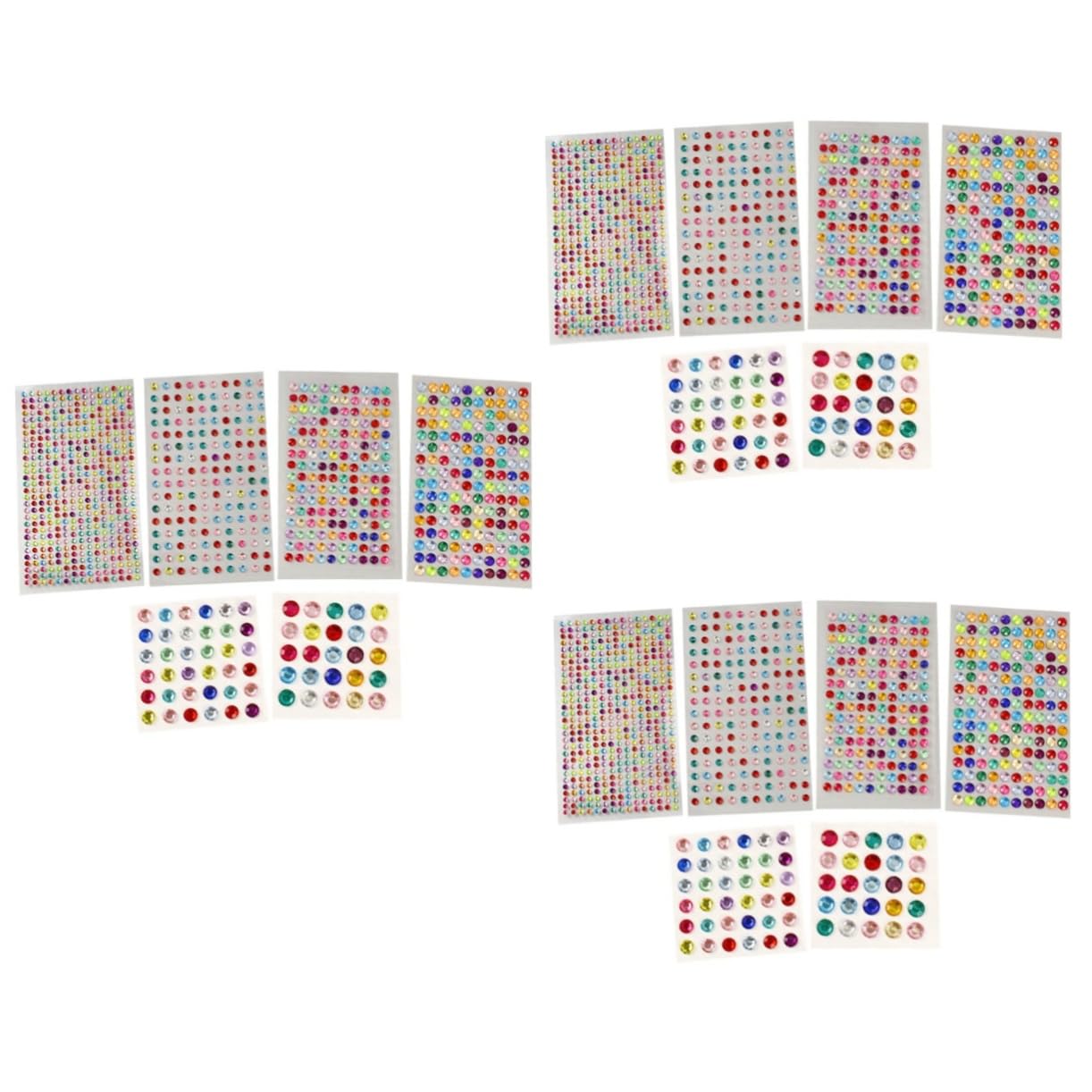 Autocollants ronds SEWACC pour scrapbooking et nail art de 36 feuilles scintillantes