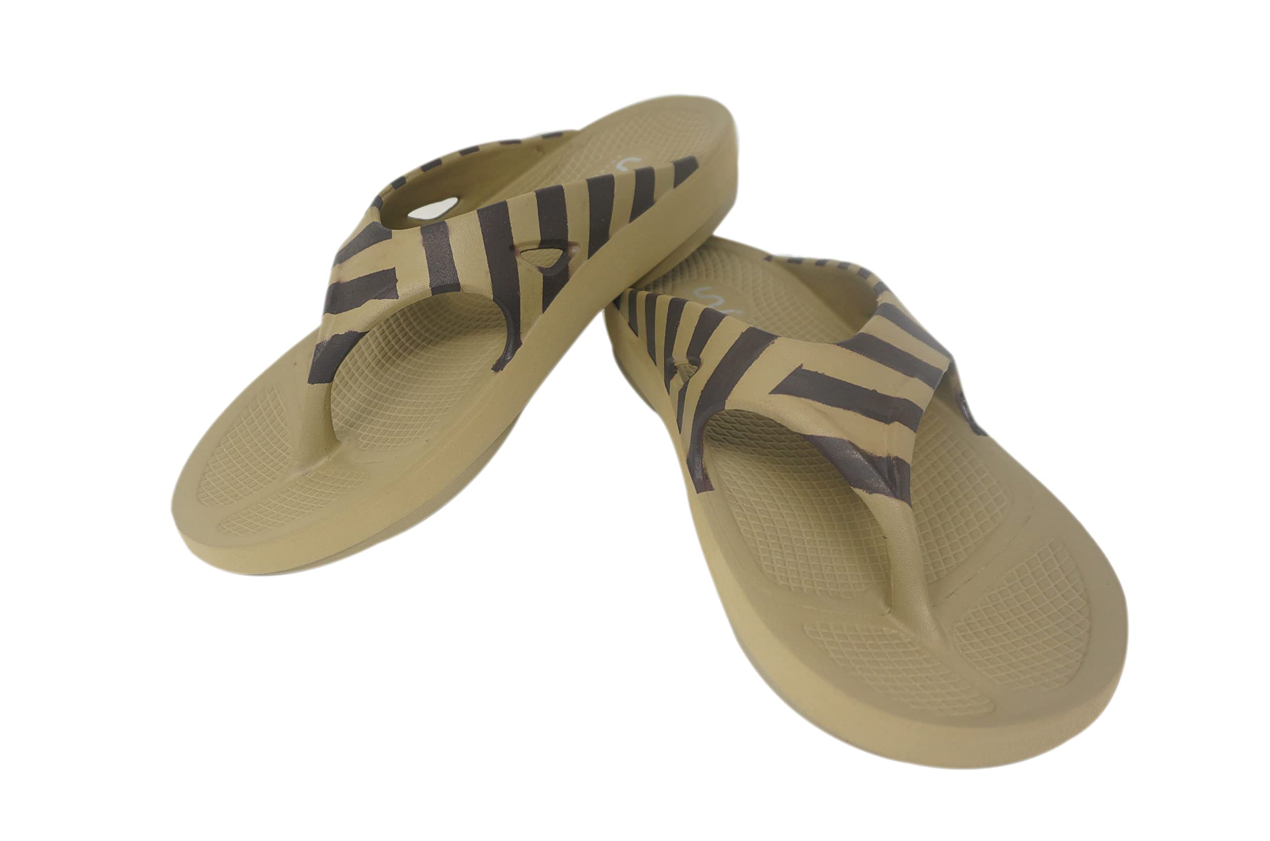 doubleu Recovery Slipper|Soft Doctor Anti-Skid Slipper for Men|Painted Classic|Slides, Flip-Flops, Chappals (8,Khaki+Beige+Brown) (B09J2S7VDX) Amazon Price History, Amazon Price Tracker