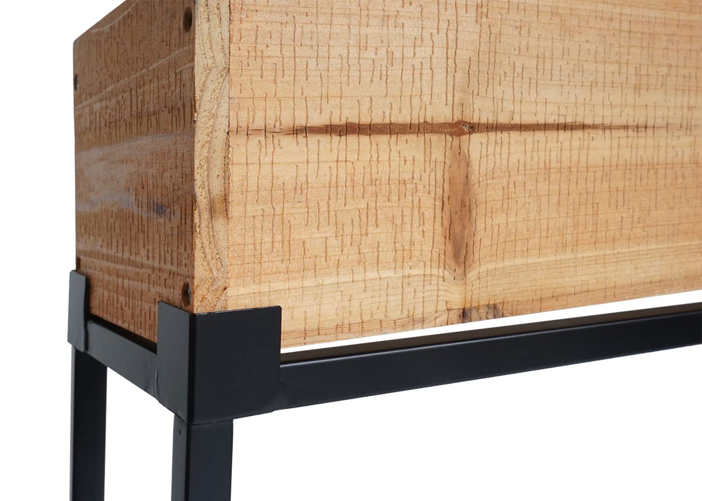 PROREGAL Hochbeet | HxBxT 62x80x16cm | Holz-Stahl | Gestell Schwarz | Pflanzkasten Blumenkasten Gemüsebeet