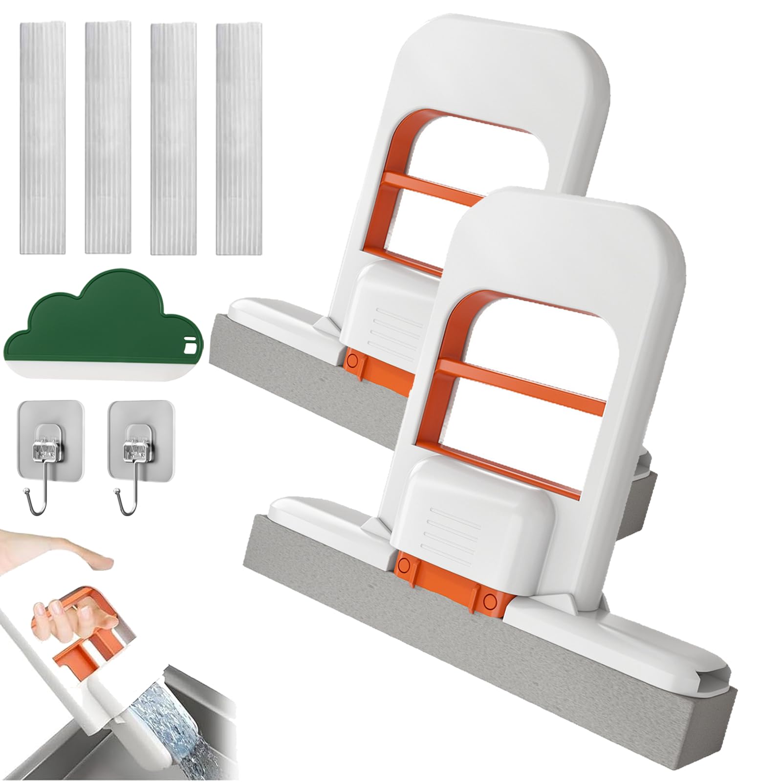 Mini mop essorage automatique pour le lavage efficace du miroir de bain