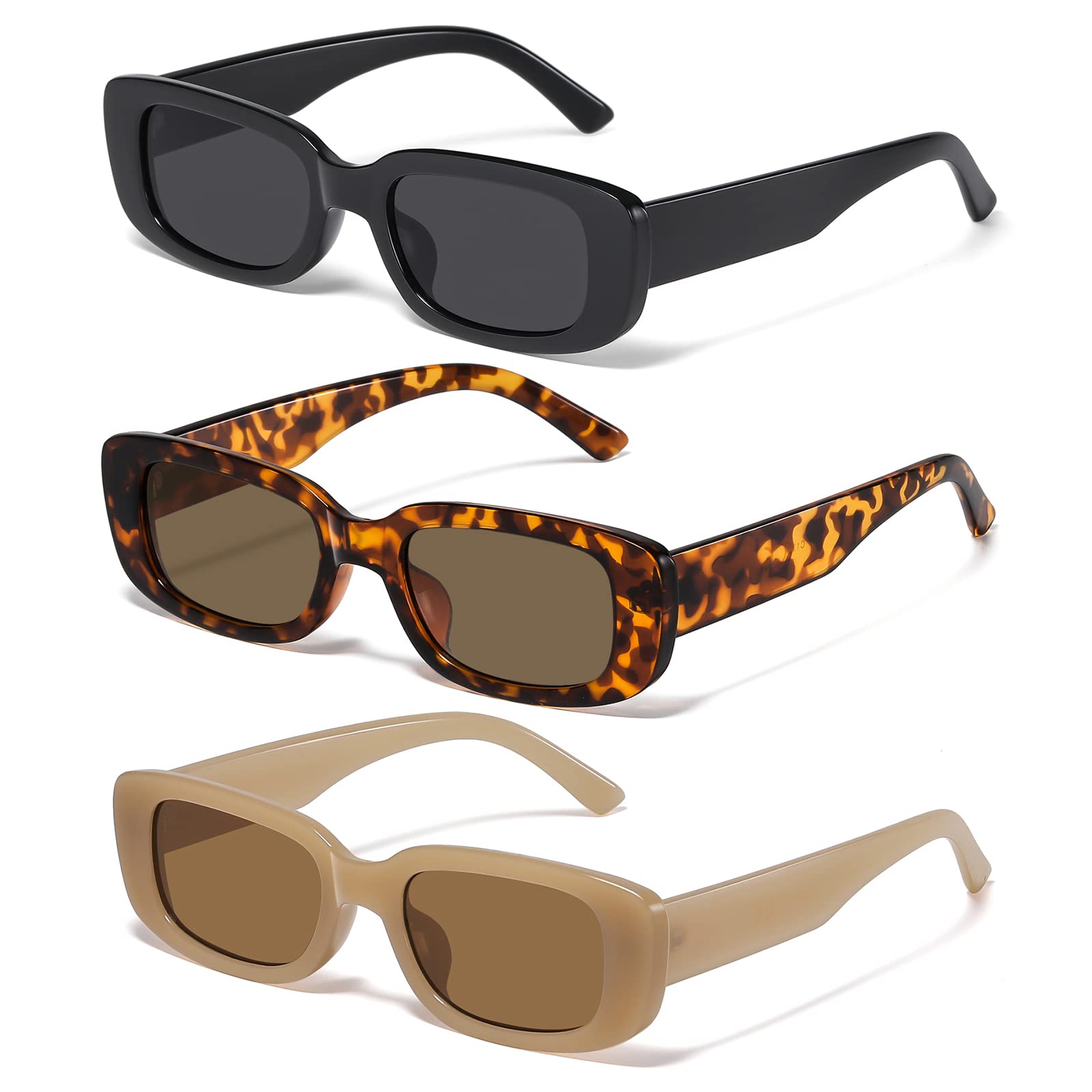 JASPIN Rectangle Sunglasses for Women Men Y2k Sun Glasses UV Protection