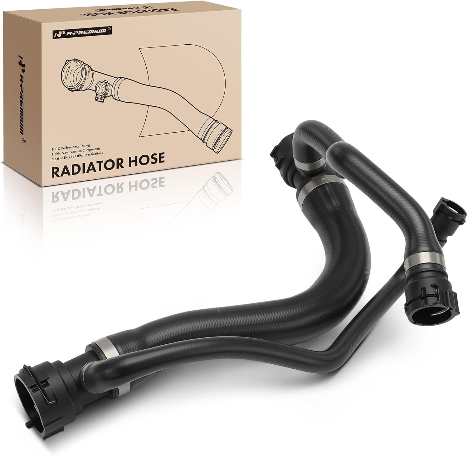 A-Premium Upper Radiator Coolant Hose Compatible with BMW E65 Series 745i, E66 Series 745Li, 2004 2005, 4.4L