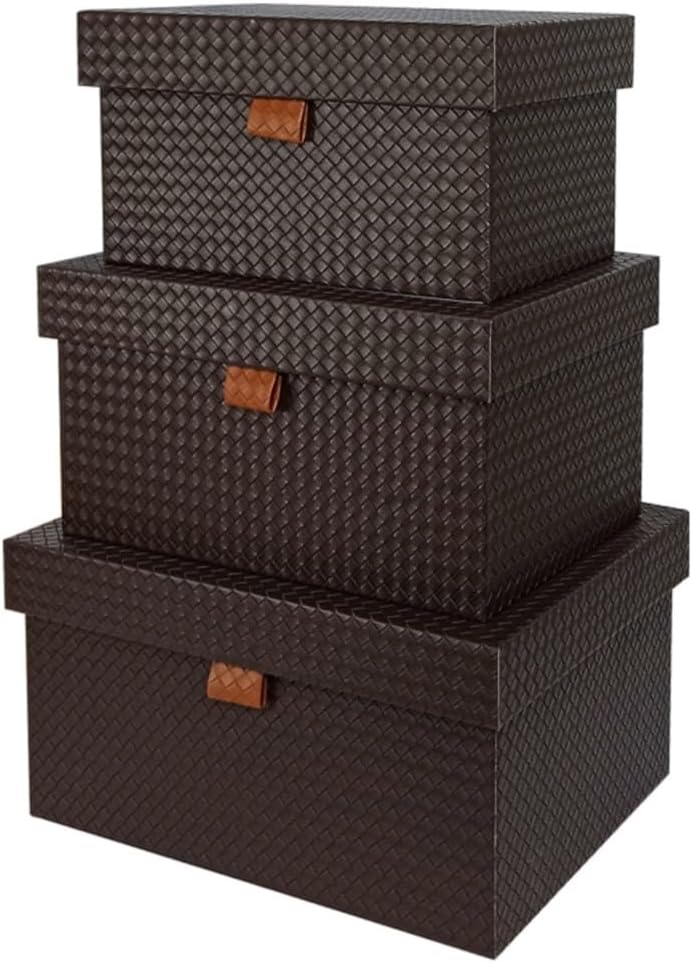 Fully Open Design 3 Pieces Toy Box Storage Large Capacity Organizer High Density Board PU Leather Bins Easy to Access