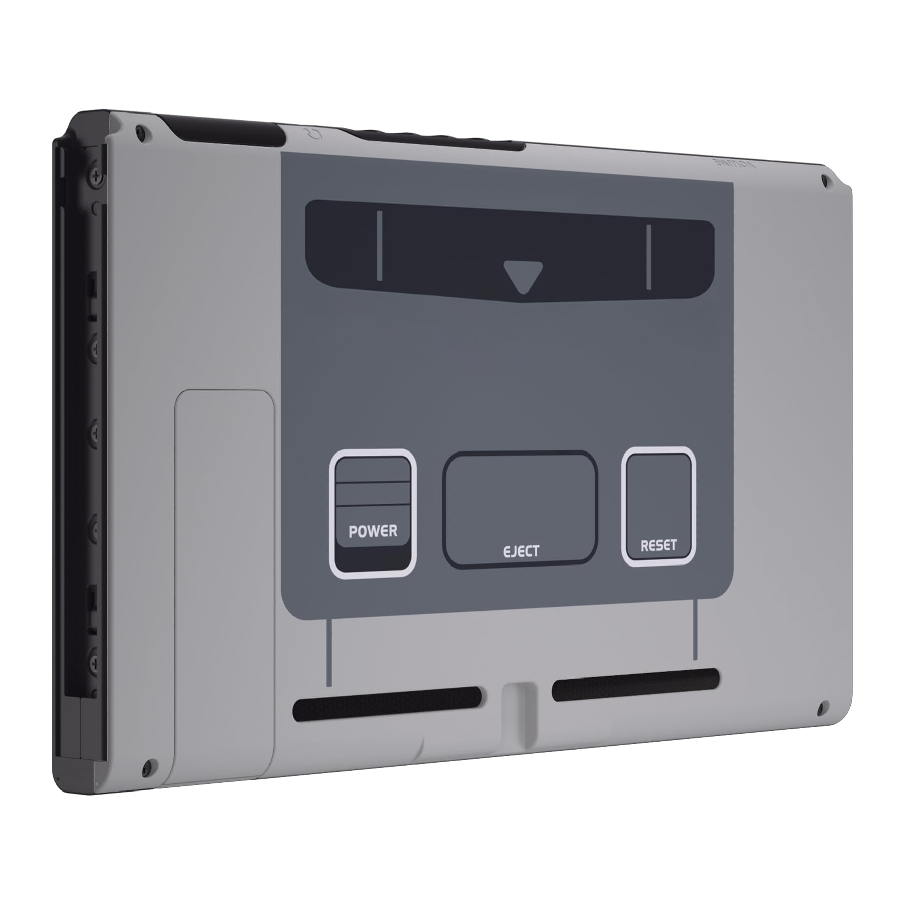 eXtremeRate Carcasa Trasera para Nintendo Switch Consola Funda Case Shell de Bricolaje Cubierta de reemplazo con Soporte para Nintendo Switch-No Incluye la Carcasa de Joycon(Clásico SFC SNES EU)