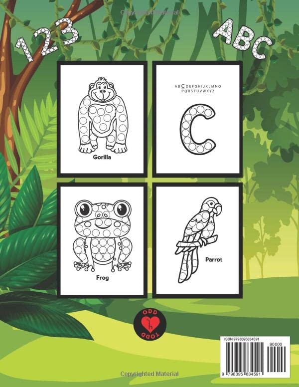 Miniatura 2 de Big and Easy Wild Jungle Animals Dot Markers Activity Book Numbers Practice and Letters Practice Daubers Marker Coloring Activities Toddlers, ...