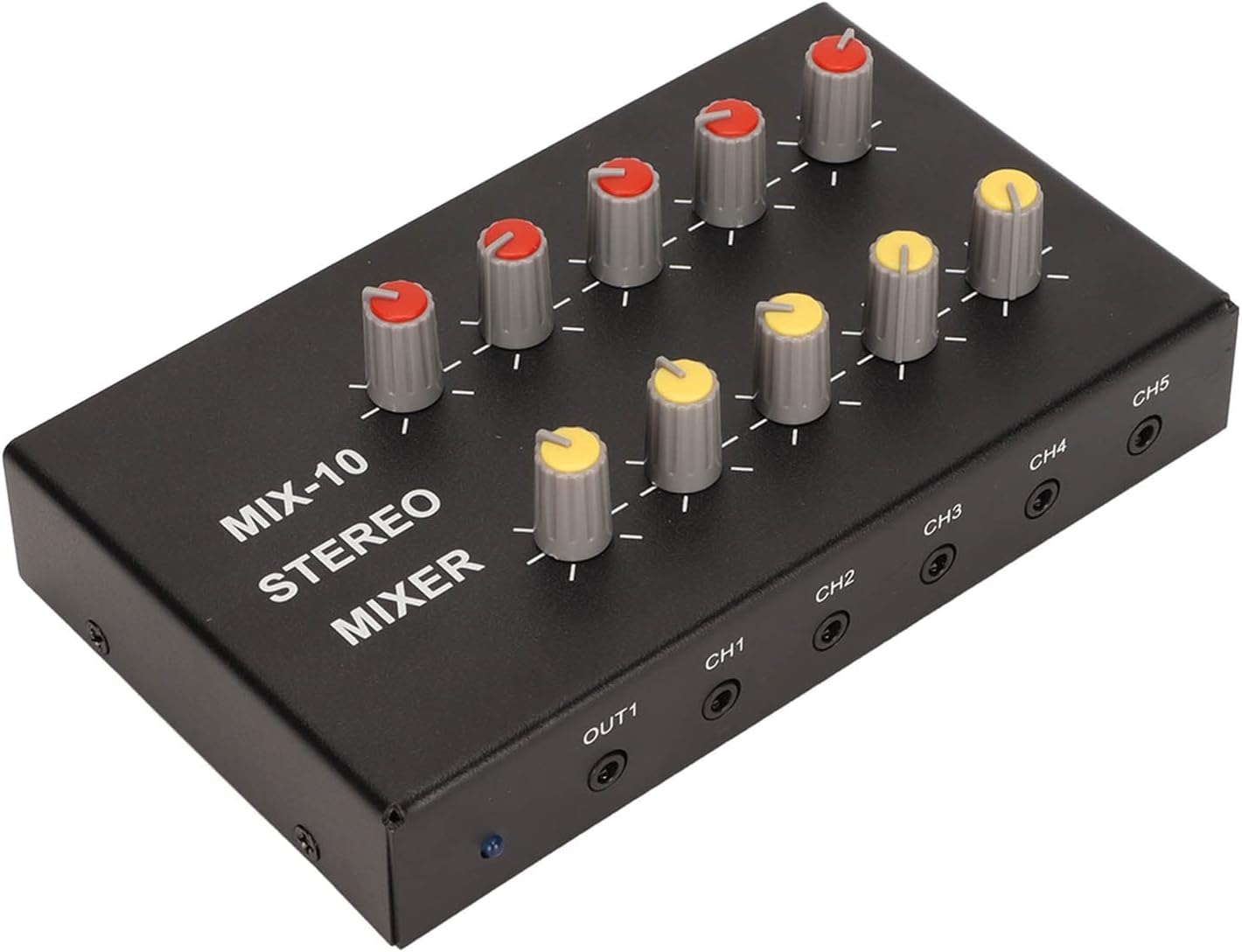 Audio Mixer Line Mixer, Mini Portable Stereo 2 Channel