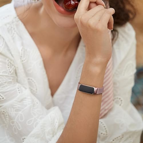 Miniatura 6 de Correa de metal compatible con Fitbit Luxe Bands, correa de repuesto ajustable de malla de acero inoxidable para Fitbit LuxeLuxe Special Edition