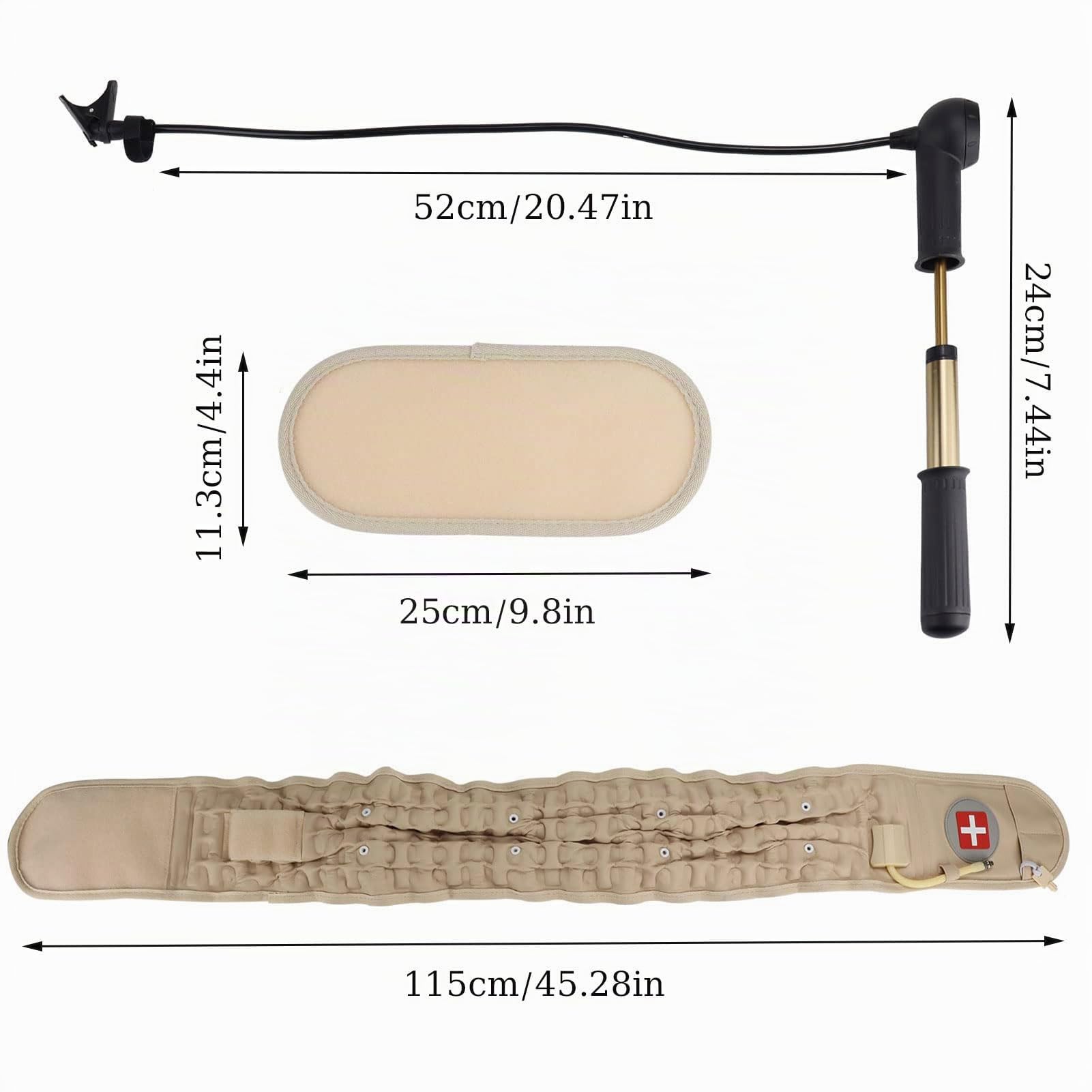 Cinturón de Espalda de Descompresión Física,Faja Lumbar para Uso terapéutico para Dolor Espalda y Alivio del estrés Muscular Espalda (1 Pieza - Beige)