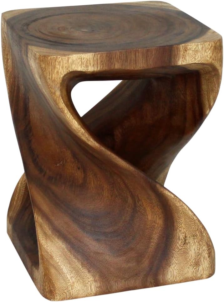 Eco-Friendly Walnut Twist Stool/Table 15"x15"x20" - Handcrafted