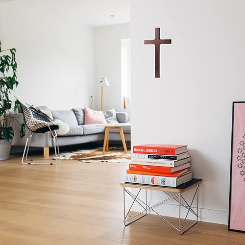 Miniatura 6 de KUXBET Wooden Wall Cross with Stand for Hanging or Standing 12.5 Inch Jesus Christ Catholic Wood Crafted Cross for Wall Decoration Table Home Decor