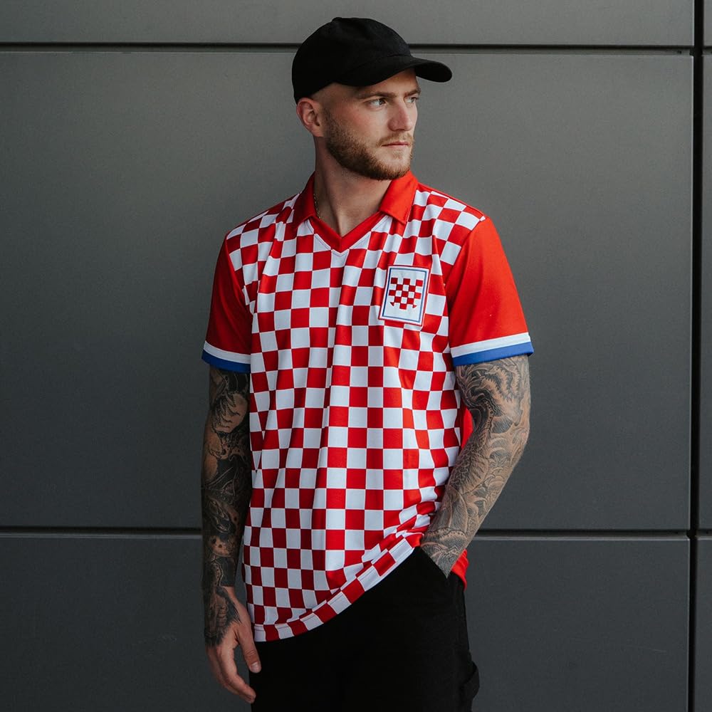 COPA - Kroatien 1990 - Retro Fußballtrikot - Herren - Rot - Weiß