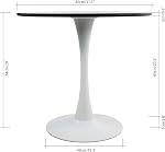 Inspirer Studio Ensemble de table à manger 4 - Table de tuiles avec 4 Chaises à manger rembourrées (Crème Corduroy blanc)
