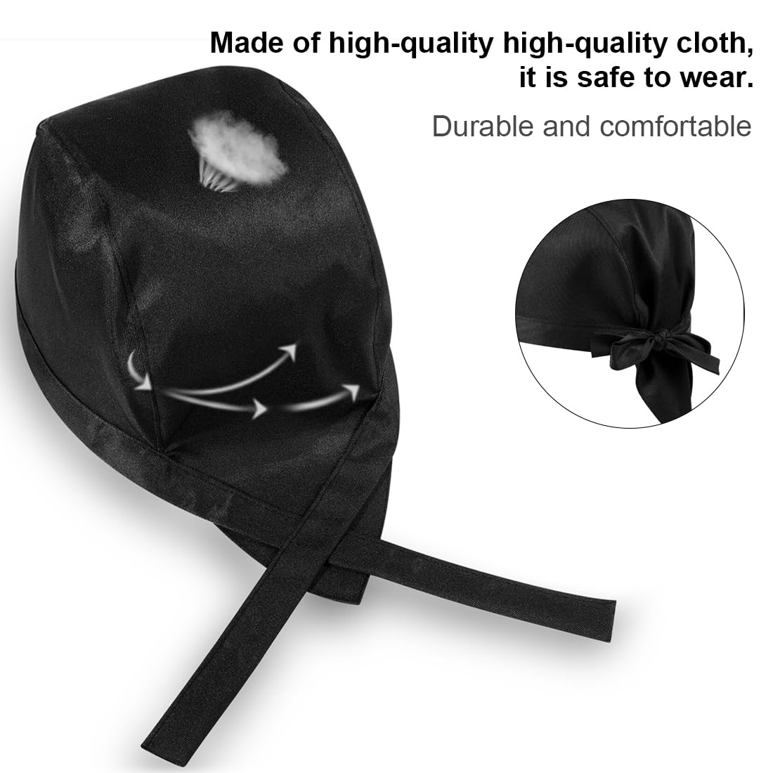 Toque De Chef Unisexe En Coton - Taille Ajustable Par Velcro (52-62 Cm) - Pour Cuisine, Restaurant, Déguisement