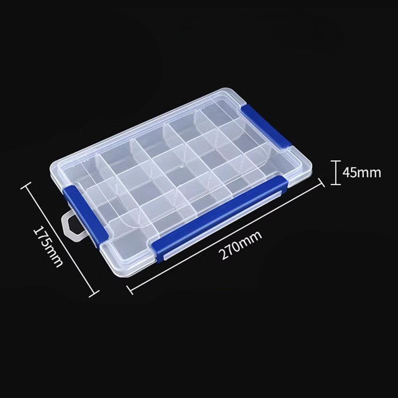 Scatola trasparente organizer per perline, per gioielli fai da te, attrezzatura da pesca, decorazioni per nail art, con divisori rimovibili, 15 scomparti grandi