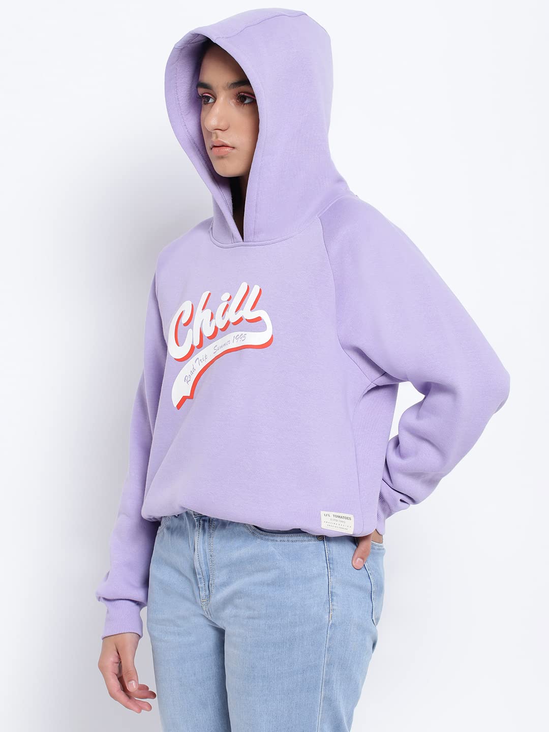 Lil Tomatoes - Sudadera de forro polar de algodón con cuello y capucha para niñas, ajuste regular, color rosa