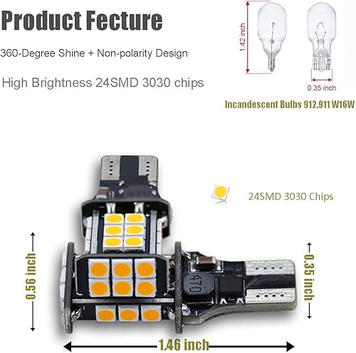 Miniatura 10 de iBrightstar 3030 chipsets T15 912 W16W 921 bombillas LED sin errores para luces de marcha atrás, luces de carga para camiones, 3 luces de freno,