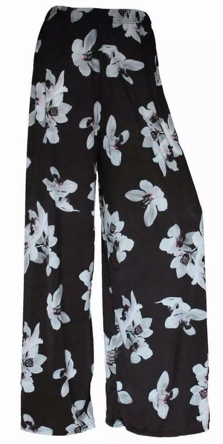 REAL LIFE FASHION LTDWomens Paisley Printed Wide Leg Palazzo Ladies Elasticated Waist Stretchy Baggy Loungewear Loose Fit Printed Trouser Casual Summer Wear Fancy Party Beach Wear Pants Plus Size