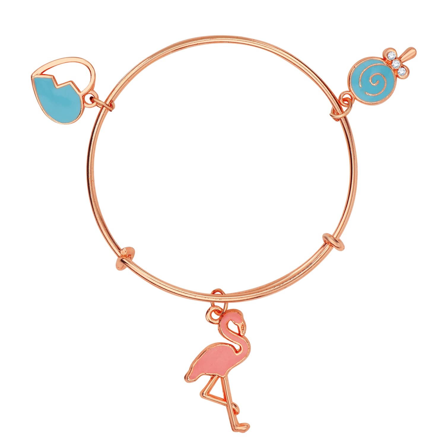 Mahi Heart & Swan Shaped Colorful Enamel Work Charms Kids Bracelets for Kids(BRK1100814Z) (B0BFLH72GY) Amazon Price History, Amazon Price Tracker