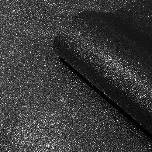 Muriva Oriah 401016 Papier peint brillant à paillettes Noir