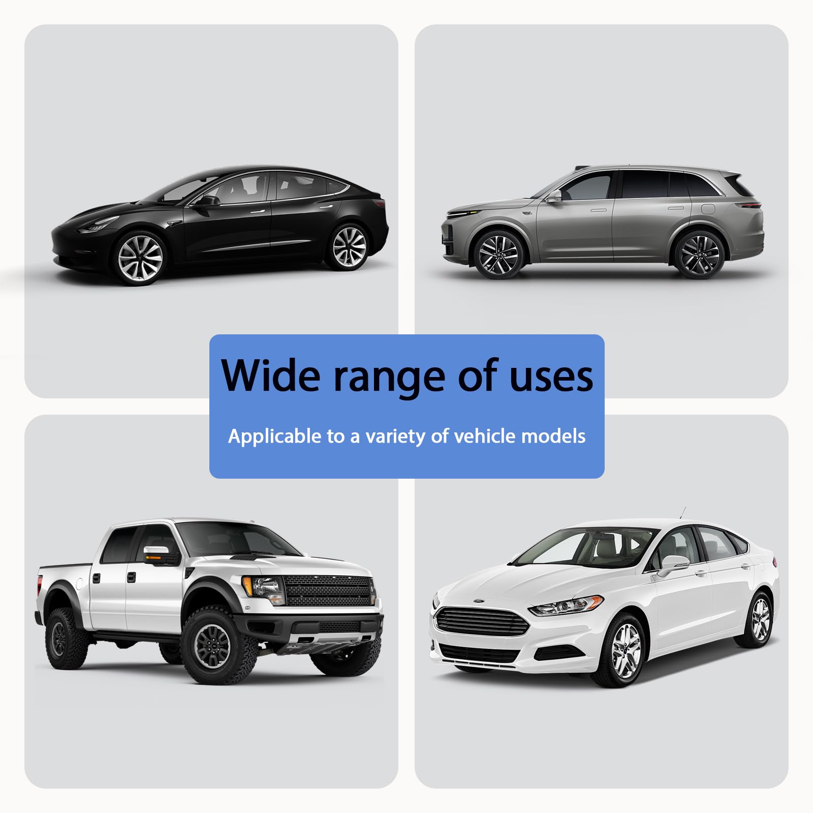 EXQUIPLEM 240T Polyester Car Windshield Sun Protector with Adjustable Mirror Cutouts | Universal Fit for SUVs, Trucks, Sedans, Coupes | Large (64