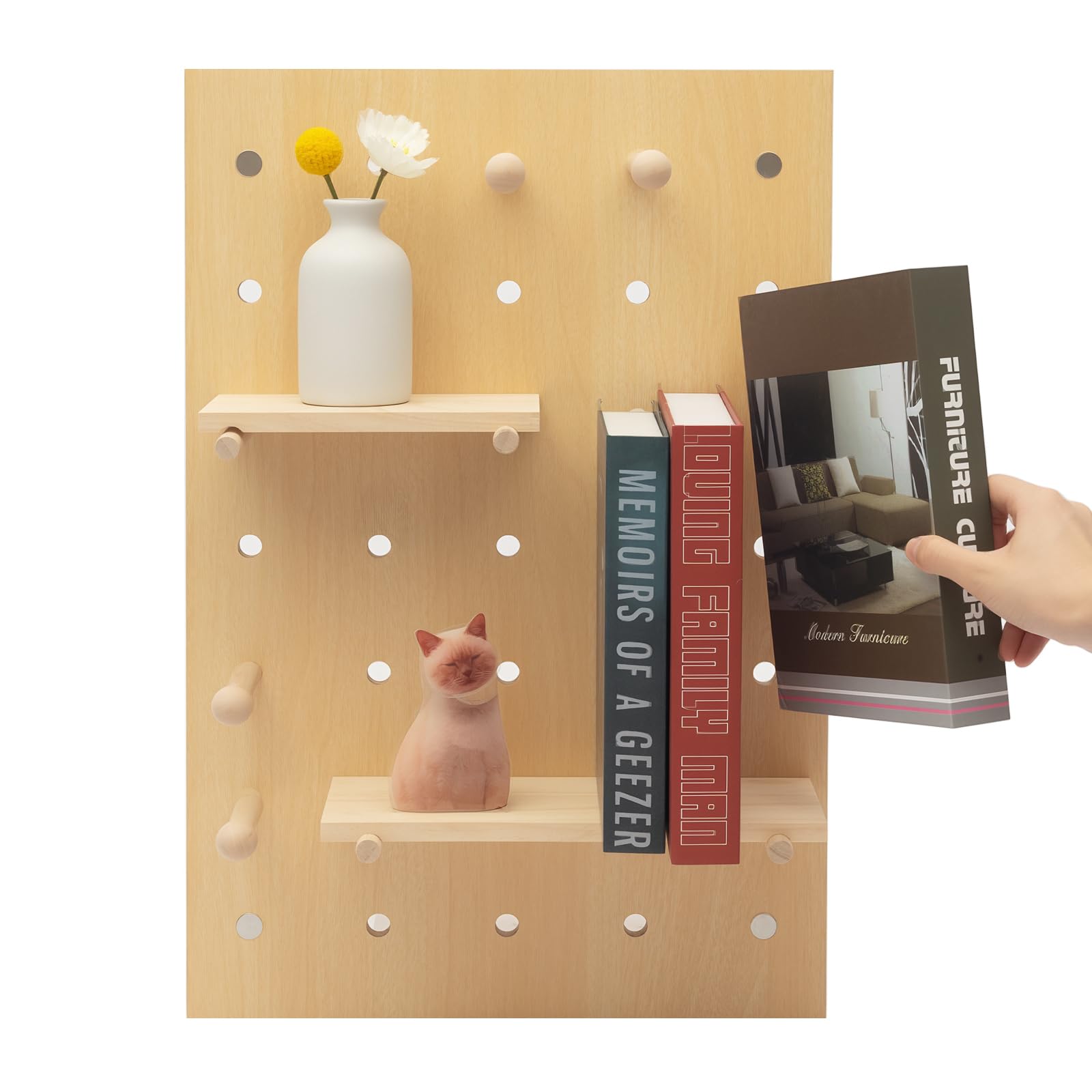 Tableau perforé bois naturel pour organiser le bureau et ranger les accessoires créatifs