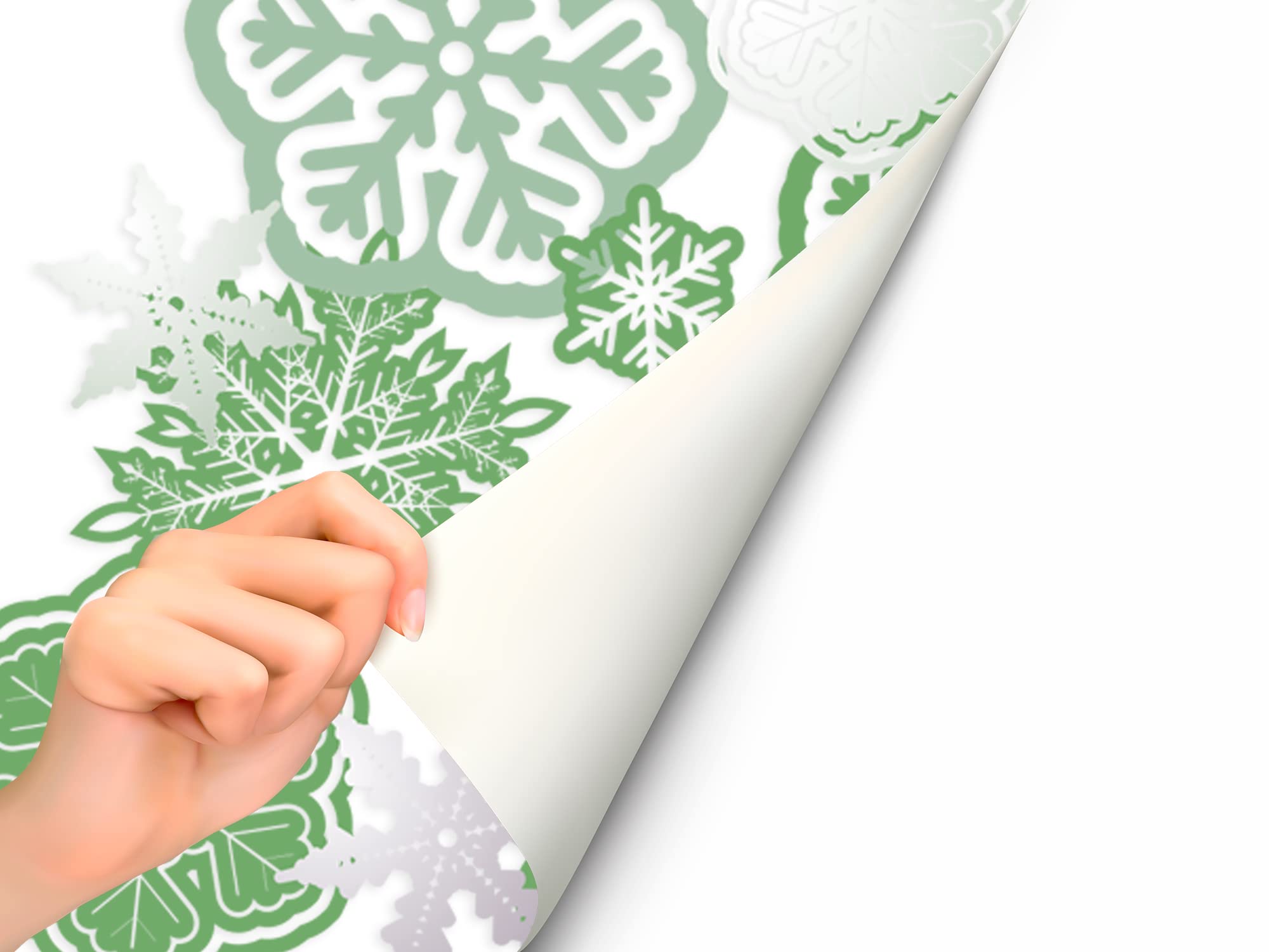 Oedim Vinilo Adhesivo Transparente en Efecto Espejo Feliz Navidad Árbol Color Verde | 152 x 200 cm | Vinilo Económico y Original | Vinilo Reserva de Blanco y Troquelado