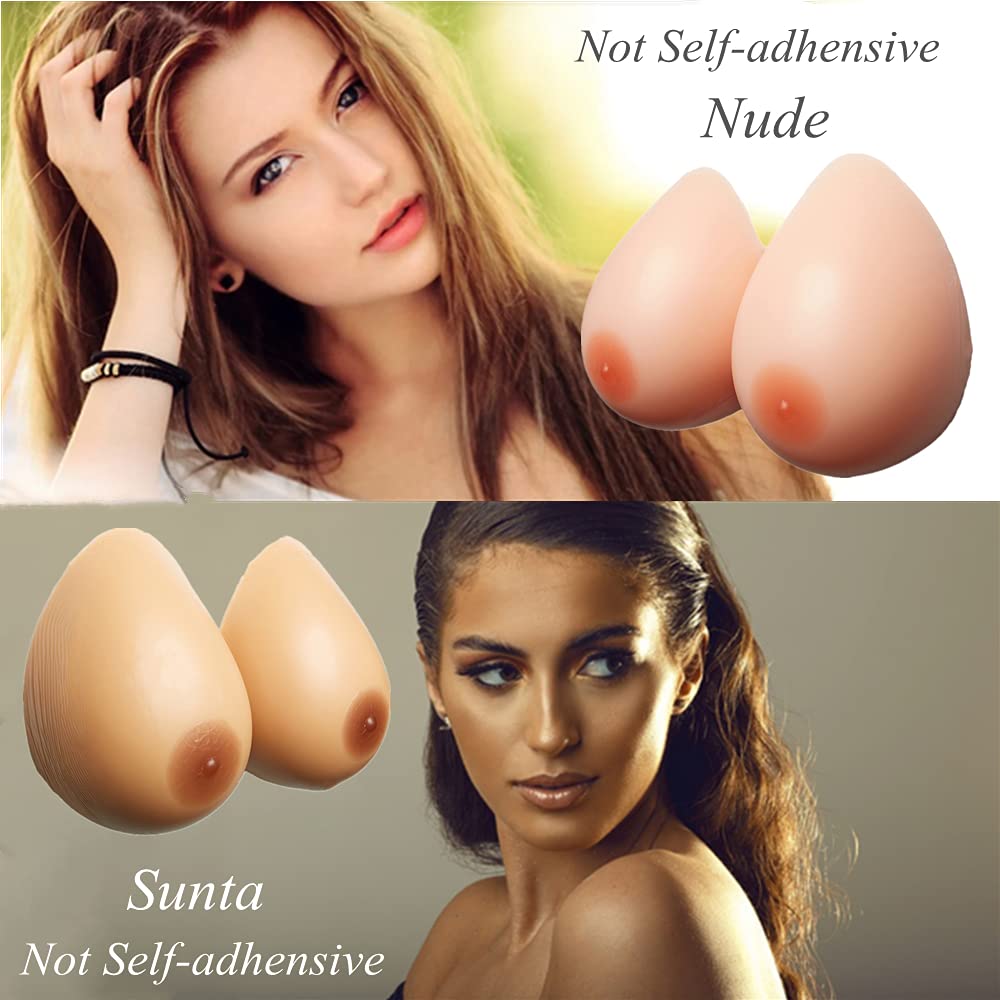 Mammaires en Silicone, 1 Paire Faux Sein Artificiel Poitrines de Silicones Faux Faux Sein-s Silicone, Prothese Mammaire Silicone pour Mastectomie Travestis Transsexuels Cosplay