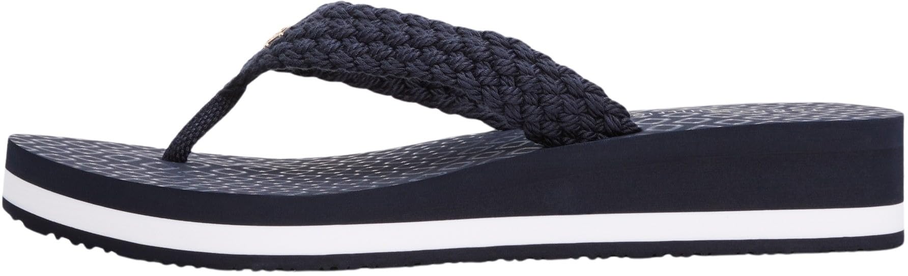 Tommy Hilfiger Women’s Beach Platform Flip Flops, Blue (Space Blue), 7.5