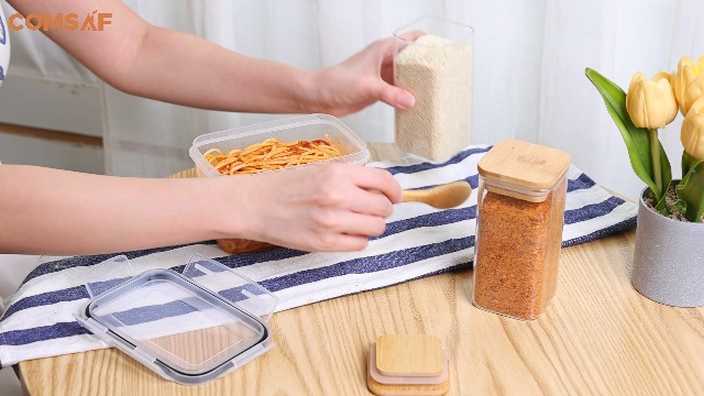 Amazon｜ComSaf 調味料入れ 密閉 4個セット ガラスキャニスター 300ml