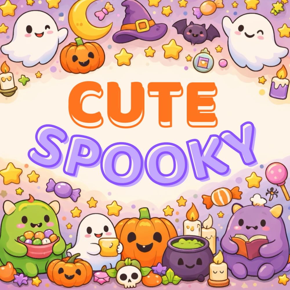 Cute Spooky Coloring Book for Adults Bold & Easy Cozy Halloween Scenes with Adorable Ghosts, Funny Monsters & Relaxing Pages: Bold & Easy Cozy ... and Relaxing Stress-Free Coloring Pages