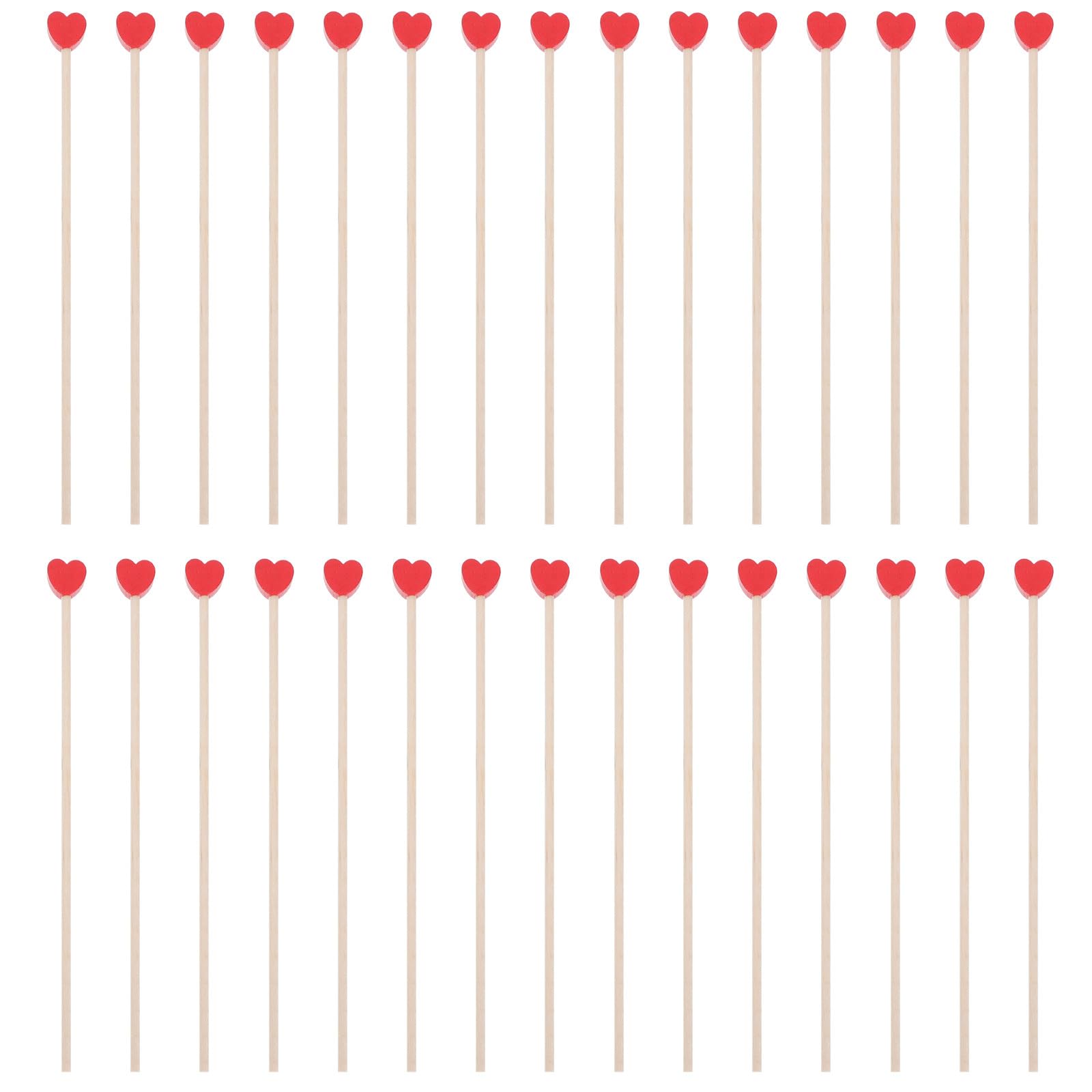 Cabilock 100Pcs Heart Swizzle Stick coffee stirring stick beverage stick coffee stir stick stirrer cocktail stir stick cotton candy sticks stir sticks straws Wood Disposable ingredients