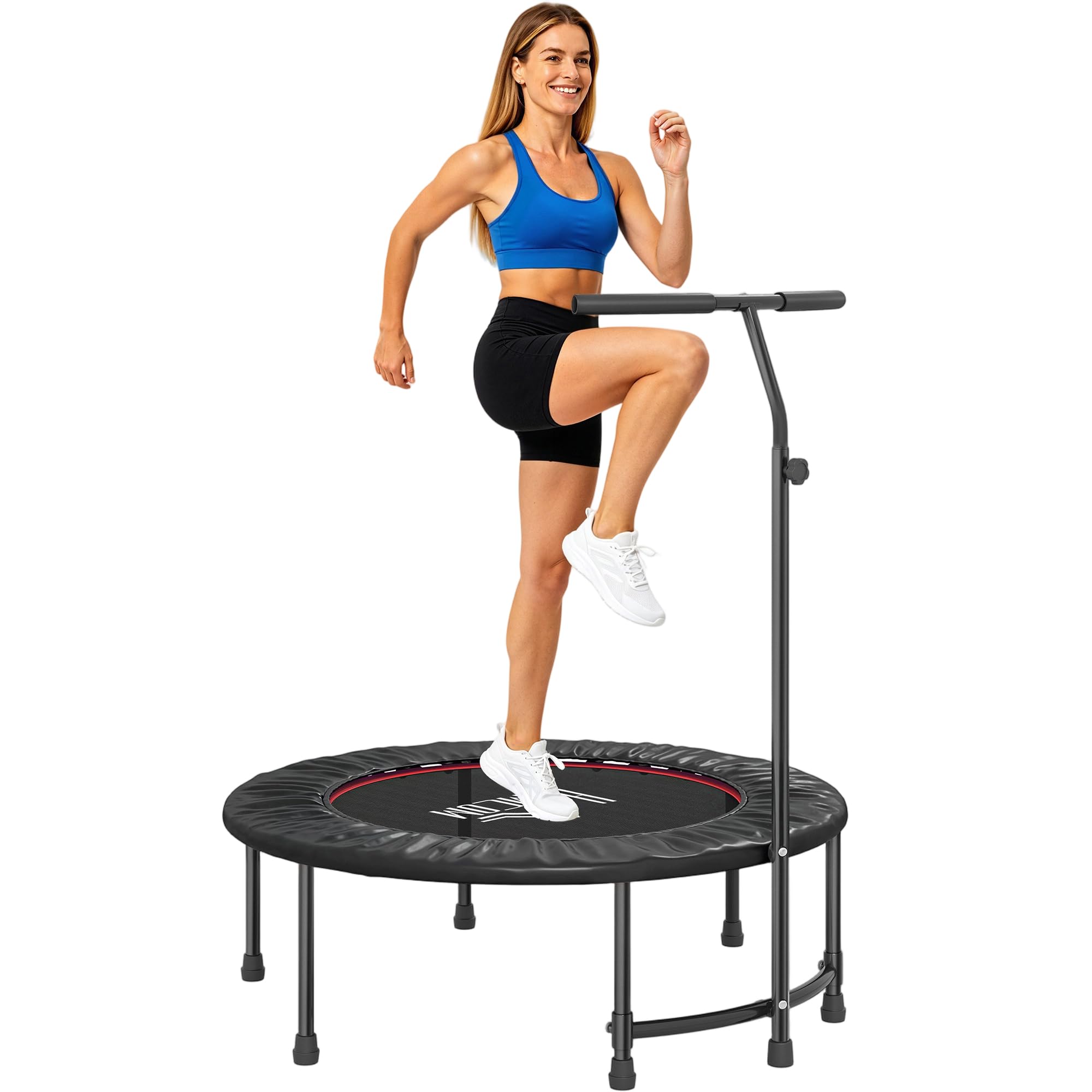 Homcom 40" Mini TrampolineRebounder Jumper W/ Adjustable HandleBlack from B&Q