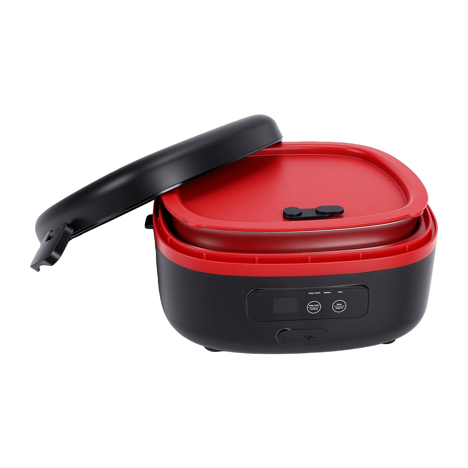 Lunch Boxes Box 75W, Scaldavivande Riscaldato in Acciaio Inossidabile 1L Senza Fili per Viaggi Ufficio Batteria Ricaricabile Scaldavivande Elettrico Portatile Portatile