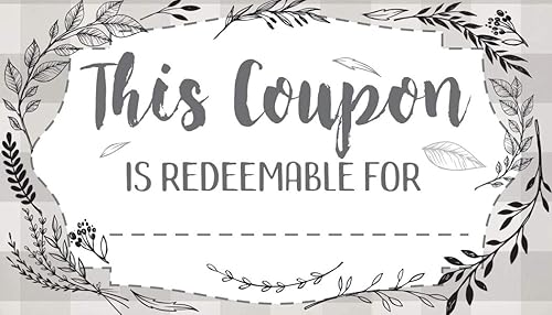 Botanicals - Juego de 50 tarjetas de cupón - Vales en blanco para tarjetas de regalo - Ideal para suministros de pequeñas empresas, regalo para