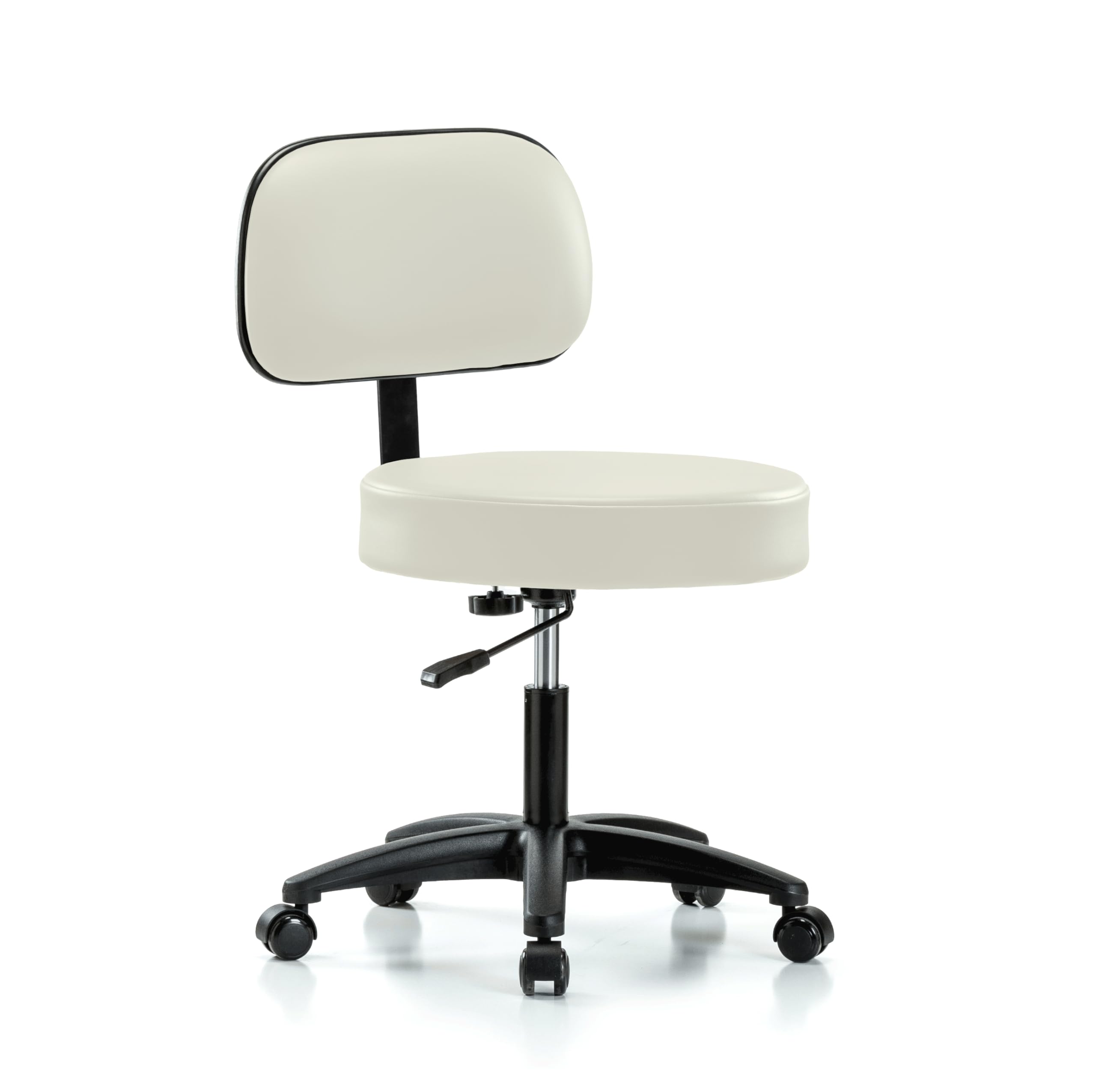 Perch Basic Exam Stool, Casters, 18.5-24", Off-White