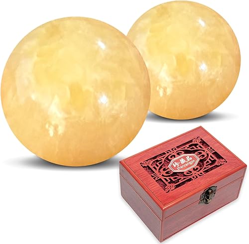 Hmsddan Marble Baoding Balls, Chinese Meditation Stress Relief Balls for Hand Th