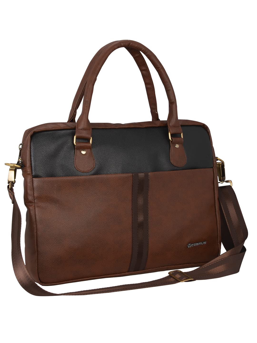 COSMUS Unisex-Adult Oak Brown Pu Vegan Faux Leather 15.6 Inches Laptop Office Business Messenger Utility Bag (B09RV3C519) Amazon Price History, Amazon Price Tracker