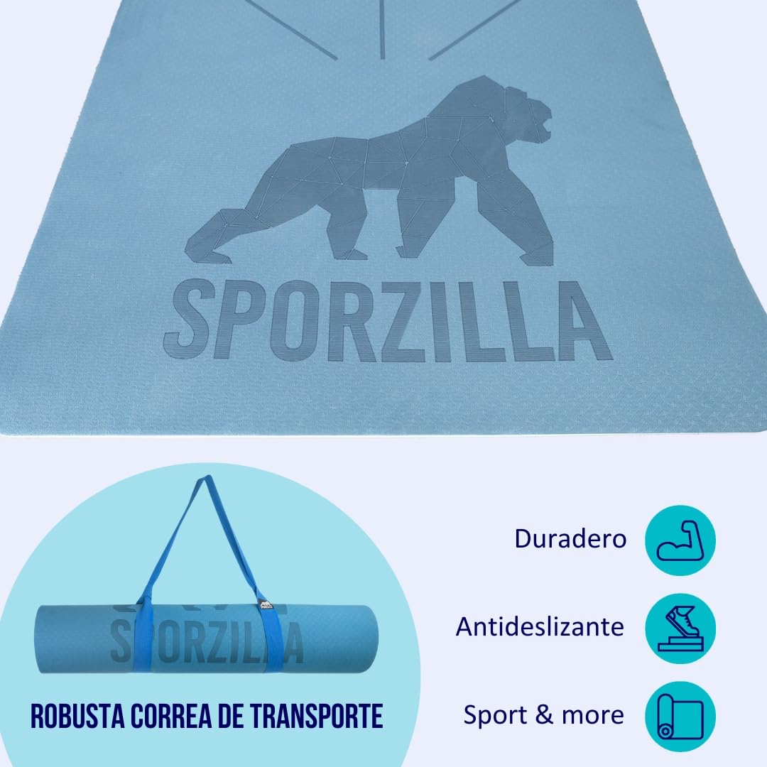 Esterilla Premium de Fitness y Yoga, extra ancha de 80 cm, grosor de 8 mm, antideslizante y atóxica, con líneas guía