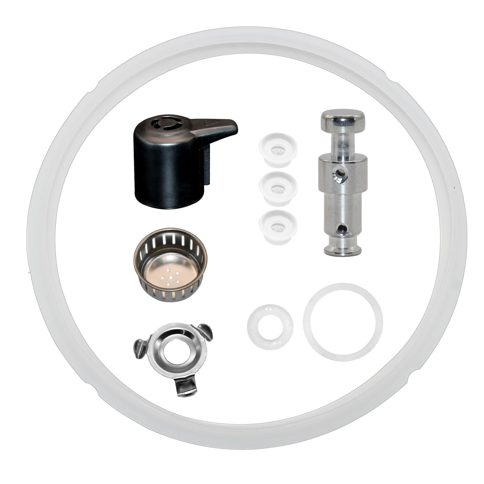 Replacement Part Set for Instant Pot Duo 5, 6 Quart Qt IP-DUO50 IP-DUO60, Include Sealing Ring, Stem Release Valve and Handle, Float Valve Seal Anti-Block Shield - 10 Packs