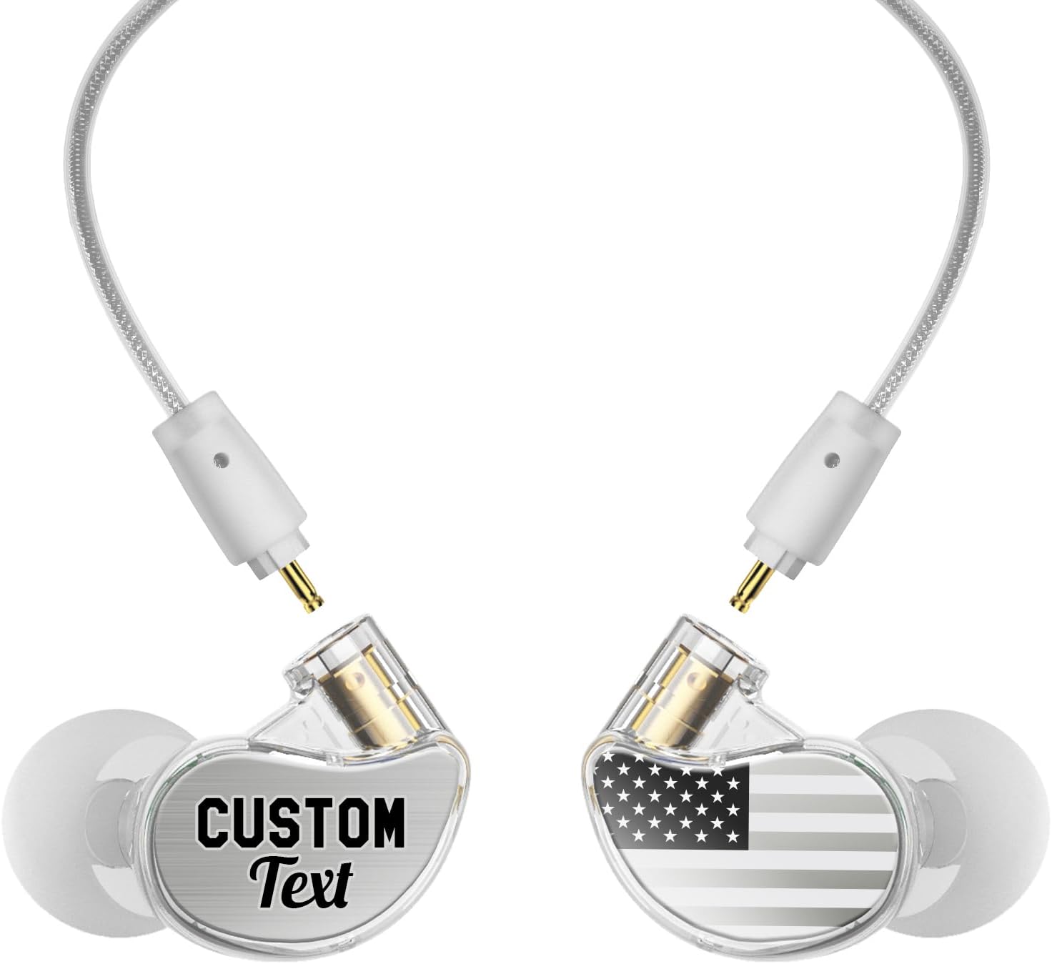 Personalized M6 PRO in Ear Monitor Headphones for Musicians w/Engraved Metal Faceplates: Choose an Artwork and/or Add Custom Text, Noise Isolating Professional Earbuds w/Replaceable Cables