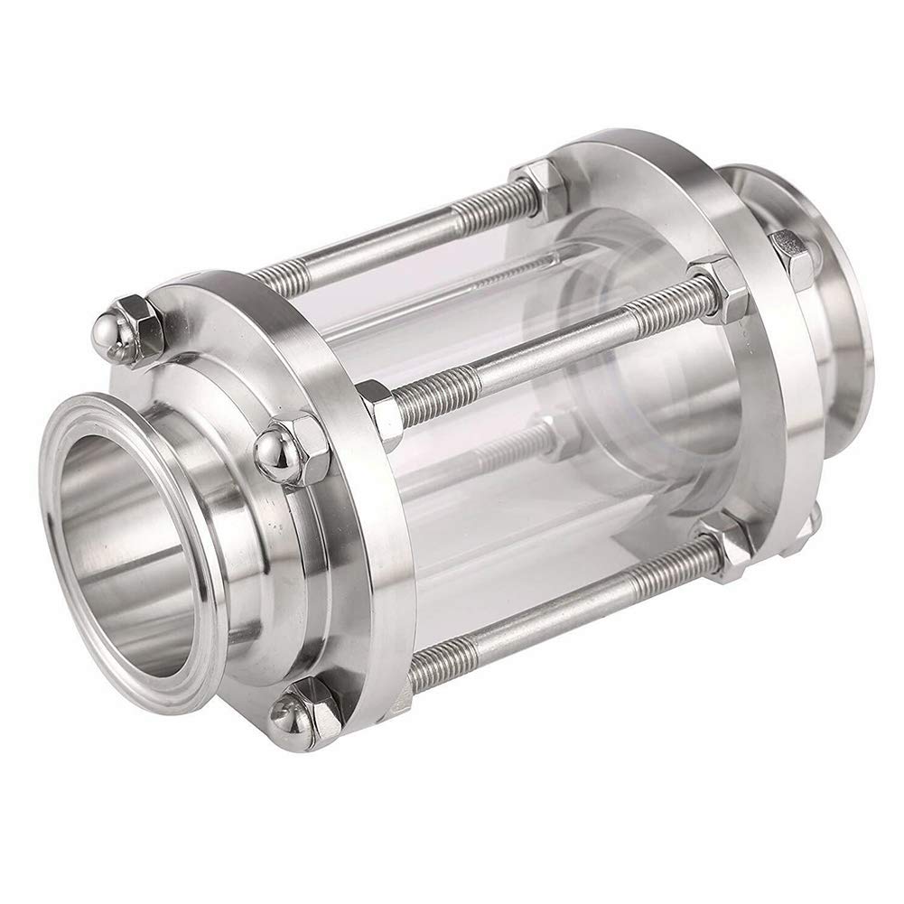 Sanitary Sight Glass in-Line Sight Glass with Clamp End, Stainless Steel Flow Sanitary Straight Sight Glass Tri-clamp 360 Degree flow indicator (25,25/1 inch)