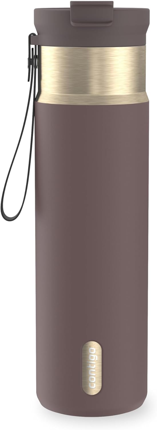 Contigo DualSip 24 oz Stainless Steel Vacuum-Insulated Water Bottle with Carry Strap & 2-in-1 Leakproof Lid (Straw or Spout), BPA-Free & Lead-Free, Dishwasher Safe
