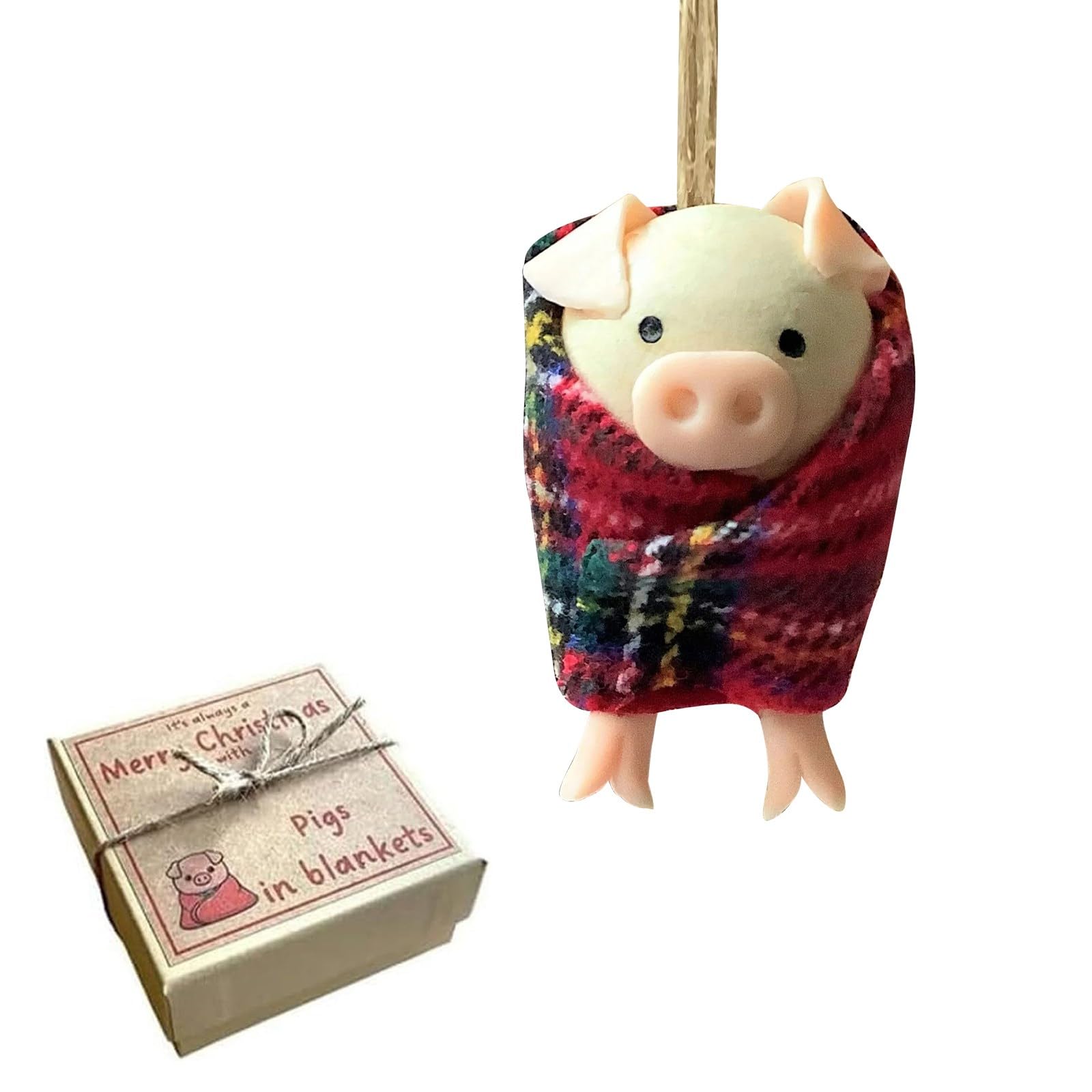Kouamor Pink Funny Pig Christmas Ornaments - Xmas Tree Decorations, Pigs In Blankets, Cute Hanging Ornaments For Indoor Home (1)