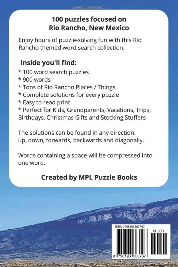 Rio Rancho New Mexico Word Search Puzzle Book: Think you Rio Rancho, New Mexico? Puzzles for Adults, Seniors, Teens and Kids. Perfect for ... (Cities of New Mexico Word Search Books) image 3